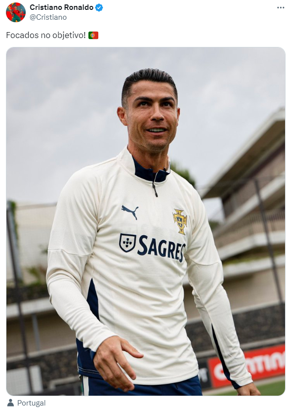 💪🏻开始备战欧国联！C罗社媒晒出训练照：专注于目标！